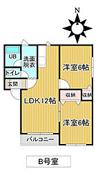 フォーエバー2 2LDKの間取図画像