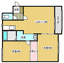 コーポ202A 2LDKの間取図画像