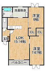 SCRIM 2LDKの間取図画像