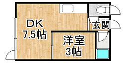 スカイパレス7 1DKの間取図画像