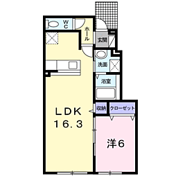 ビクトリー深川B 1LDKの間取図画像