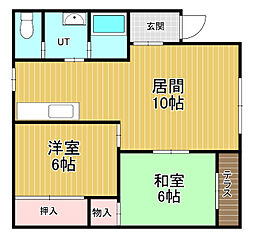 リバーサイド1 2LDKの間取図画像