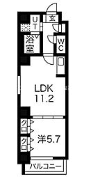 中駒グランヒルズ太閤通駅II 7階1LDKの間取り