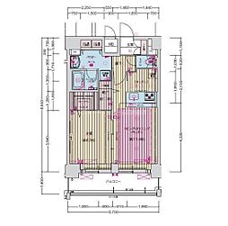 プレサンス鶴舞公園セラヴィ 14階1SLDKの間取り