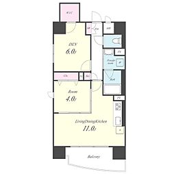 サンエスケーイワタ名城 3階2LDKの間取り