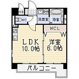 ロアール泉 2階1LDKの間取り