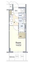 エスリード栄エステージ 2階1Kの間取り