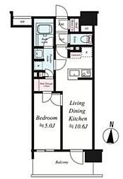 オープンレジデンシア泉 12階1LDKの間取り
