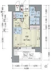 プレサンス名古屋STATIONビジュ 13階1Kの間取り