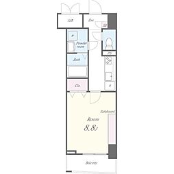 アーデルドルフ 3階1Kの間取り