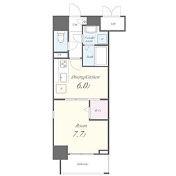 アーデルドルフ 2階1DKの間取り