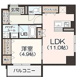 ヴィファーレ金山 4階1LDKの間取り