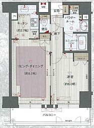 プレサンス鶴舞グリーンパーク 13階1LDKの間取り