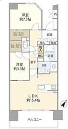 バンベール鶴舞 3階2LDKの間取り