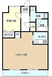 Ceres賑町 1LDKの間取図画像