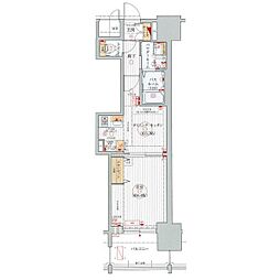 エステムプラザ名古屋駅前プライムタワー 1DKの間取図画像