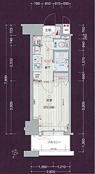 プレサンス名古屋STATIONアライブ 1Kの間取図画像