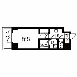 エスリード栄クロスシティ 1Kの間取図画像