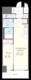 ファンファーレ黄金 1LDKの間取図画像