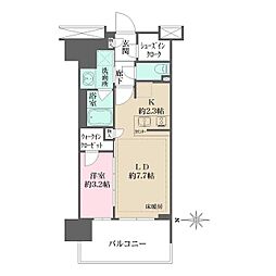 リニアゲートタワー名古屋 1LDKの間取図画像