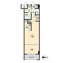 BPRレジデンス金山 1LDKの間取図画像