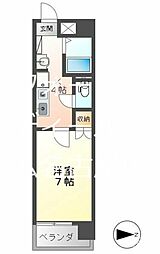 エトワール大島 1Kの間取図画像