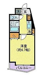 小田急小田原線 代々木上原駅 徒歩13分の賃貸マンション 4階1Kの間取り