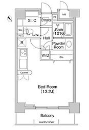 小田急小田原線 代々木上原駅 徒歩11分の賃貸マンション 2階ワンルームの間取り