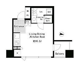 JR山手線 渋谷駅 徒歩8分の賃貸マンション 4階ワンルームの間取り