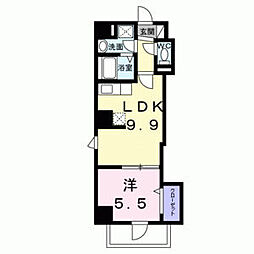 東京メトロ東西線 早稲田駅 徒歩7分の賃貸マンション 4階1LDKの間取り