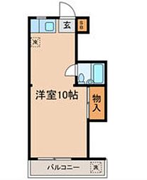東京メトロ東西線 高田馬場駅 徒歩4分の賃貸マンション 1階ワンルームの間取り