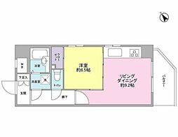 東京メトロ日比谷線 中目黒駅 徒歩10分の賃貸マンション 5階1LDKの間取り