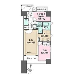 都営大江戸線 若松河田駅 徒歩1分の賃貸マンション 8階1SLDKの間取り