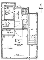 西武新宿線 下落合駅 徒歩4分の賃貸アパート 2階1Kの間取り