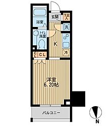 都営大江戸線 東新宿駅 徒歩3分の賃貸マンション 9階1Kの間取り