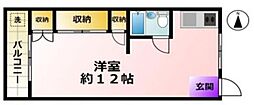 東京メトロ副都心線 雑司が谷駅 徒歩9分の賃貸アパート 2階ワンルームの間取り