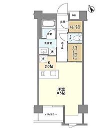 東京メトロ副都心線 明治神宮前駅 徒歩6分の賃貸マンション 3階ワンルームの間取り