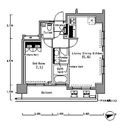 東京メトロ半蔵門線 渋谷駅 徒歩4分の賃貸マンション 12階1LDKの間取り