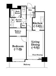 都営新宿線 曙橋駅 徒歩5分の賃貸マンション 6階1LDKの間取り