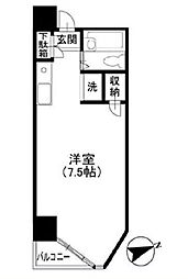 JR山手線 高田馬場駅 徒歩2分の賃貸マンション 3階ワンルームの間取り