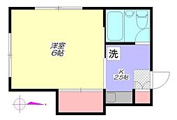 東急東横線 祐天寺駅 徒歩14分の賃貸アパート 2階1Kの間取り
