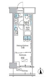 JR総武線 大久保駅 徒歩6分の賃貸マンション 3階1DKの間取り