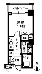 西武新宿線 下落合駅 徒歩5分の賃貸マンション 2階1Kの間取り