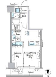 JR総武線 大久保駅 徒歩6分の賃貸マンション 2階1LDKの間取り