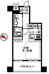 東京メトロ日比谷線 恵比寿駅 徒歩2分の賃貸マンション 7階1Kの間取り