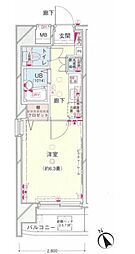 西武池袋線 椎名町駅 徒歩9分の賃貸マンション 8階1Kの間取り