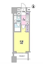 東急田園都市線 池尻大橋駅 徒歩7分の賃貸マンション 2階1Kの間取り