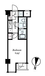 東京メトロ東西線 神楽坂駅 徒歩7分の賃貸マンション 2階1Kの間取り
