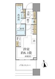 都営三田線 白金高輪駅 徒歩4分の賃貸マンション 14階ワンルームの間取り