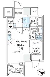 渋谷区東3丁目マンション 1LDKの間取図画像